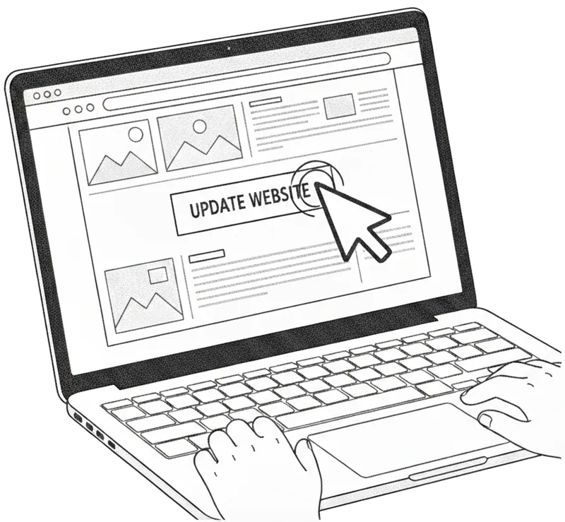 Laptop running software updates